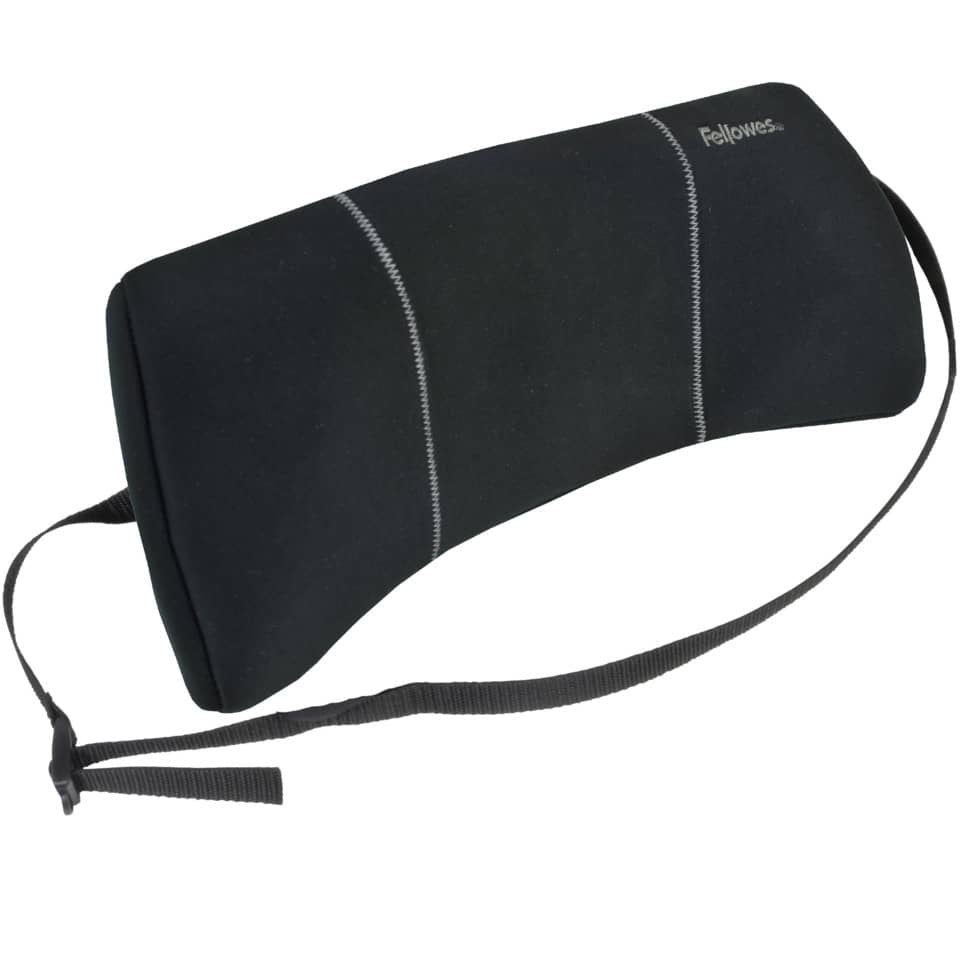 Supporto FELLOWES lombare portatile Smart Suites™ schiuma alta densità e tessuto nero 5,4x30,4x12,6 cm - 8042101