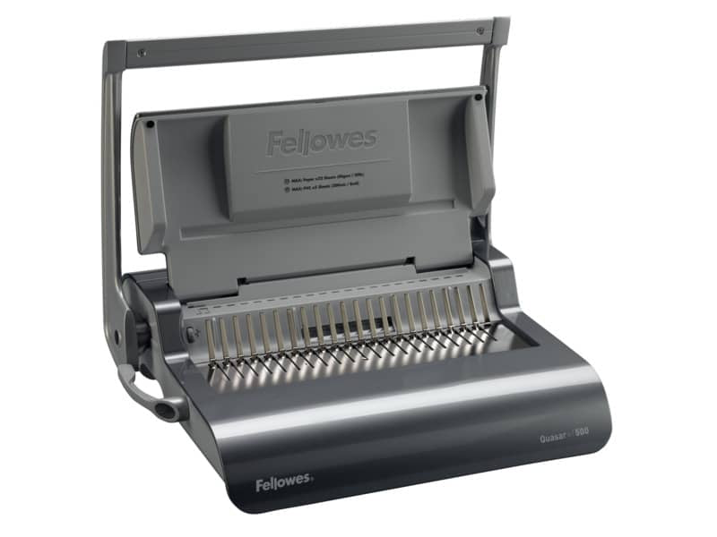 Rilegatrice a dorsi plastici FELLOWES Quasar+ 500 capacità di perforazione 25 fogli - 5627701