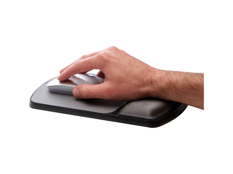 Tappetino mouse con poggiapolsi FELLOWES gel grafite 15,6x25x2,6 cm 9374001