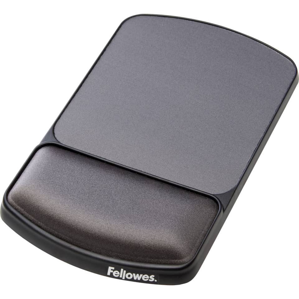 Tappetino mouse con poggiapolsi FELLOWES gel grafite 15,6x25x2,6 cm 9374001