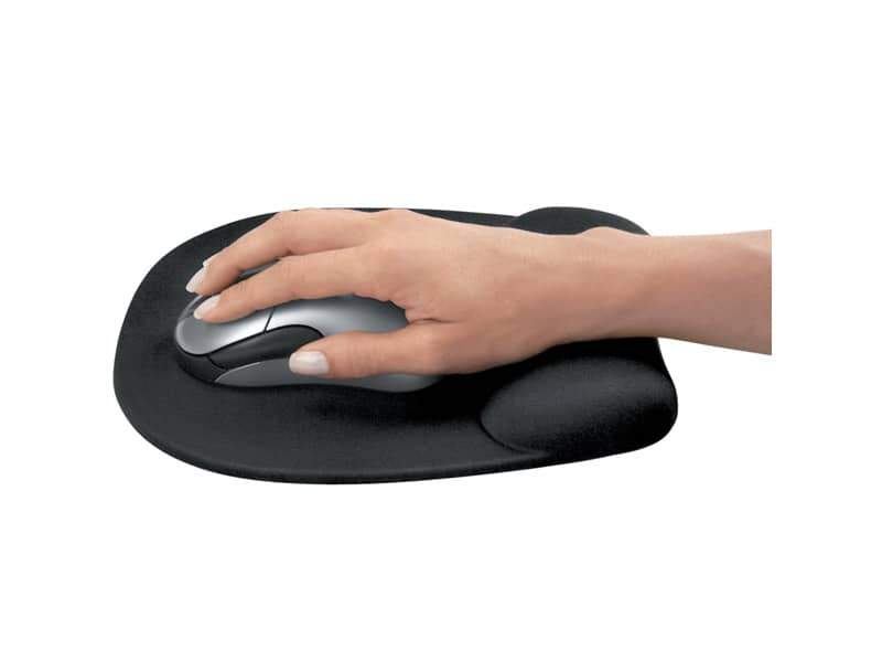 Tappetino mouse con poggiapolsi FELLOWES Memory nero 27,6x23,2x3,2 cm- 9176501