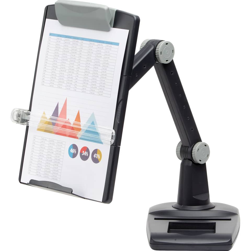 Leggio FELLOWES snodabile con base pesante plastica grafite capacità 150 fogli - 9169801