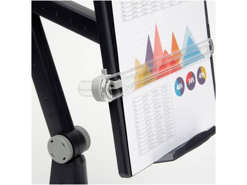 Leggio FELLOWES snodabile con base pesante plastica grafite capacità 150 fogli - 9169801