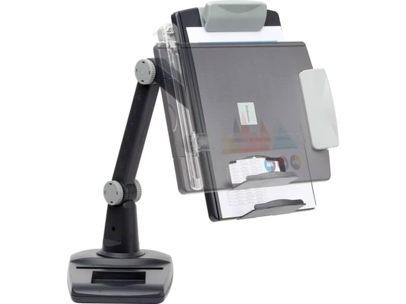 Leggio FELLOWES snodabile con base pesante plastica grafite capacità 150 fogli - 9169801
