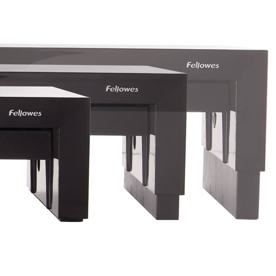 Supporto FELLOWES Monitor Designer Suites plastica nero altezza regolabile 11/13/15cm - 8038101