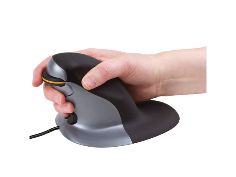 Mouse verticale FELLOWES Penguin® medio con filo grigio/nero 9894601