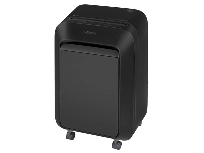 Distruggidocumenti uso moderato Fellowes LX211 - P-5 - 23 L - taglio a microframmenti 2x12 mm - nero 5050201