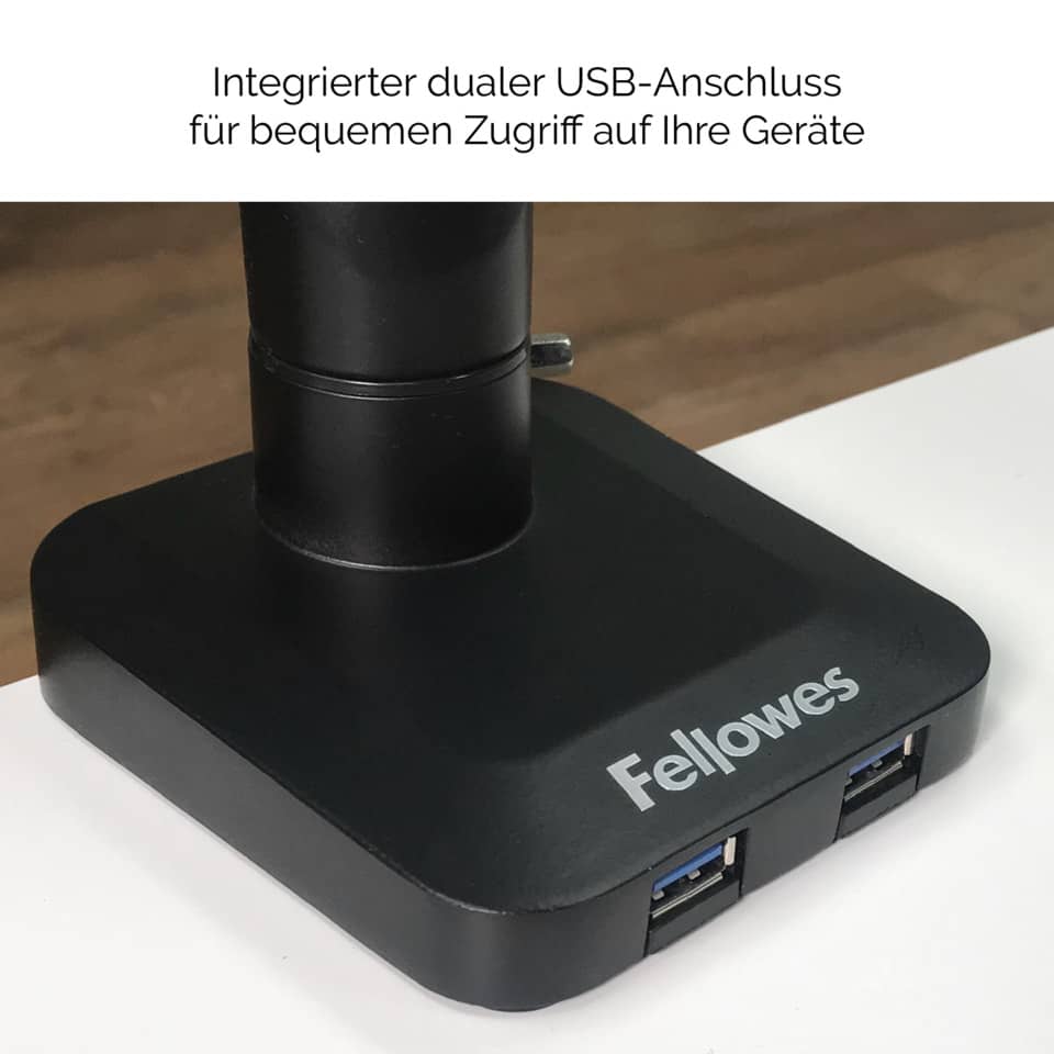 Braccio Monitor Singolo per regolare monitor LCD/TFT Fellowes Platinum Series nero max 24 pollici - 8043301