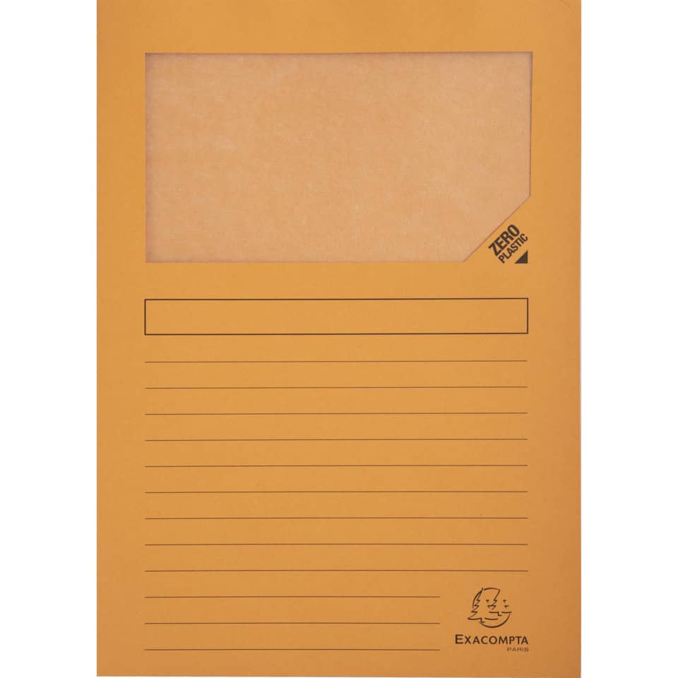 Cartelline con finestra Exacompta Forever® A4 cartoncino 120 g/m² arancio conf. da 100 - 50104E