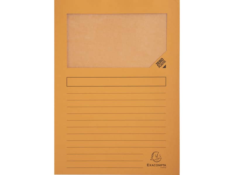 Cartelline con finestra Exacompta Forever® A4 cartoncino 120 g/m² arancio conf. da 100 - 50104E