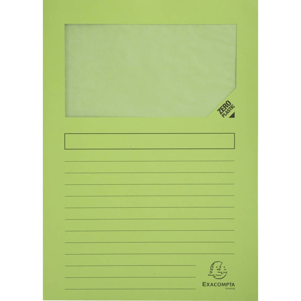 Cartelline con finestra Exacompta Forever® A4 cartoncino 120 g/m² verde chiaro  conf. da 100 - 50107E