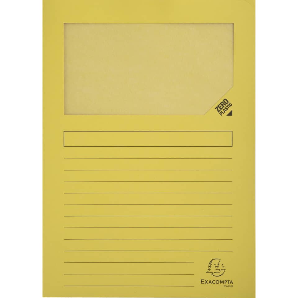 Cartelline con finestra Exacompta Forever® A4 cartoncino 120 g/m² giallo conf. da 100 - 50109E