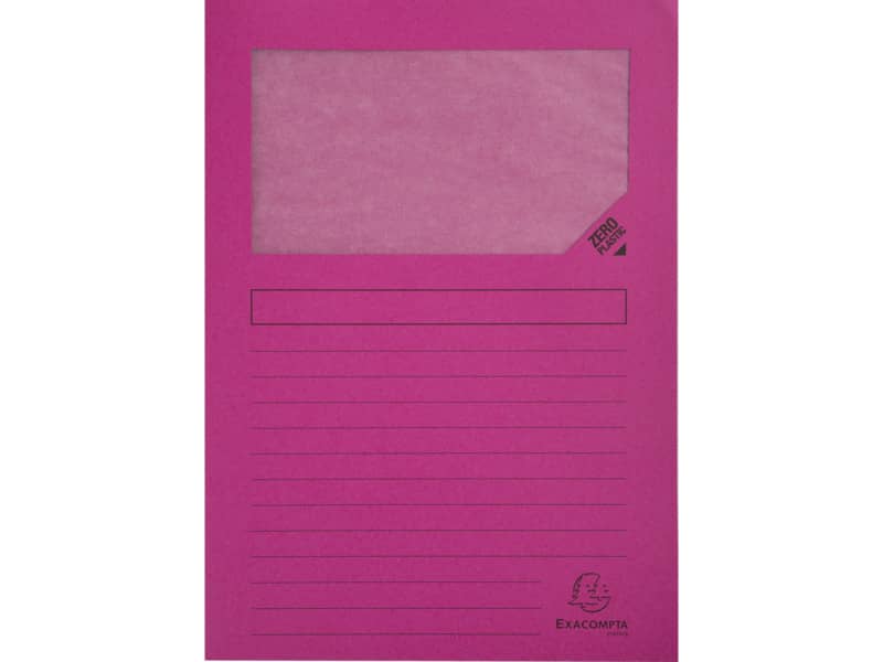 Cartelline con finestra Exacompta Forever® A4 cartoncino 120 g/m² fucsia conf. da 100 - 50108E