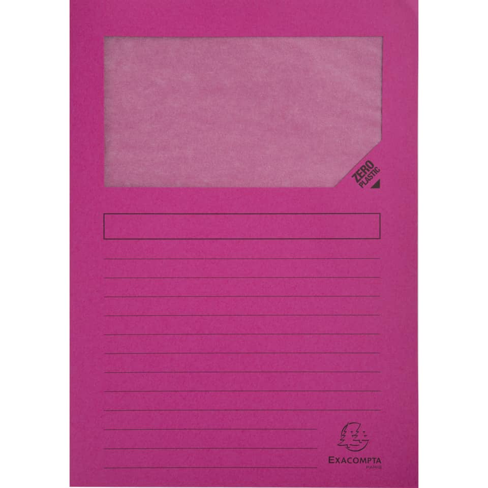 Cartelline con finestra Exacompta Forever® A4 cartoncino 120 g/m² fucsia conf. da 100 - 50108E
