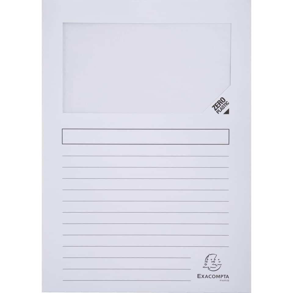 Cartelline con finestra Exacompta Forever® A4 cartoncino 120 g/m² bianco conf. da 100 - 50110E
