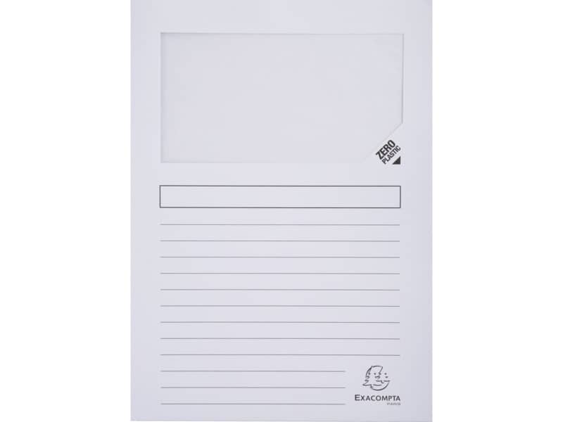 Cartelline con finestra Exacompta Forever® A4 cartoncino 120 g/m² bianco conf. da 100 - 50110E