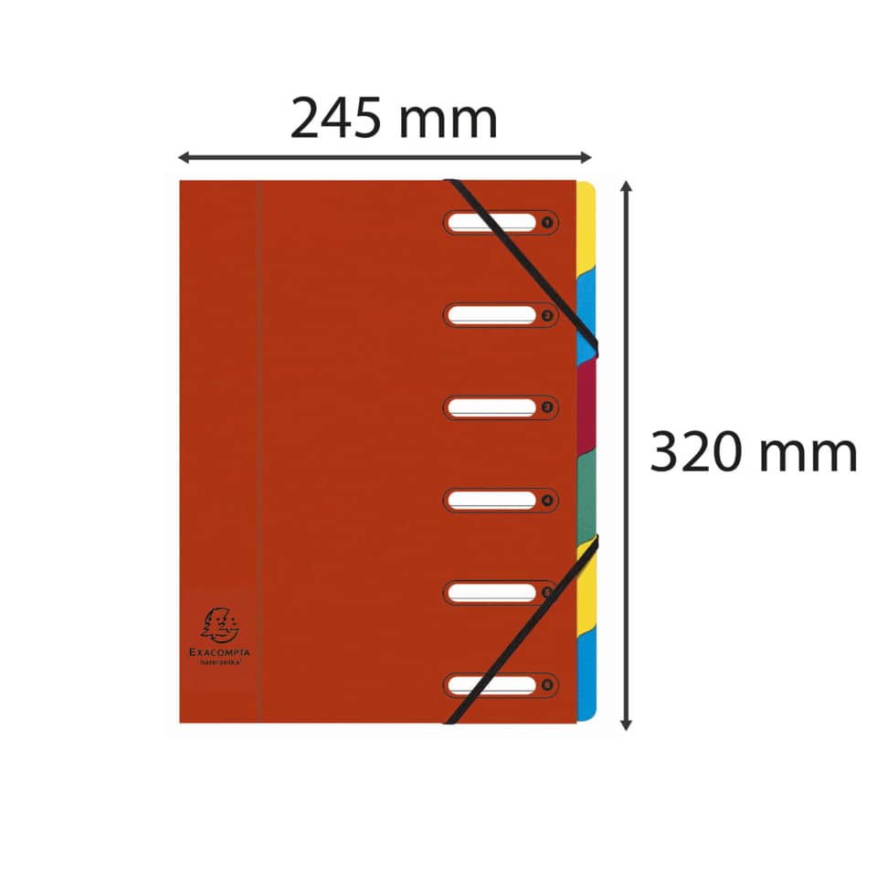 Classificatore Harmonika® 6 divisori - 24,5x32 cm rosso 55065E