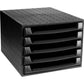 Cassettiera Exacompta THE BOX ECOBlack nero 5 cassetti aperti - PPL 38,7x28,4x21,8 cm - 221014D