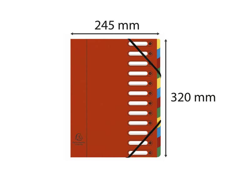 Classificatore Harmonika® alfabetico 12 divisori - 24,5x32 cm rosso 55125E