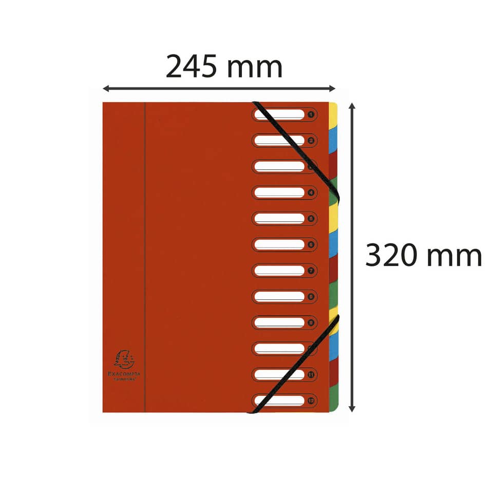 Classificatore Harmonika® alfabetico 12 divisori - 24,5x32 cm rosso 55125E