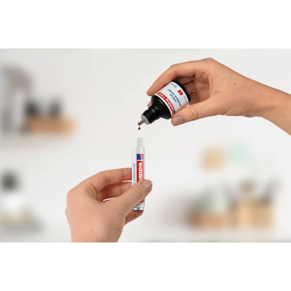 Inchiostro permanente per ricarica edding T 25 rosso - 30 ml 4-T25002