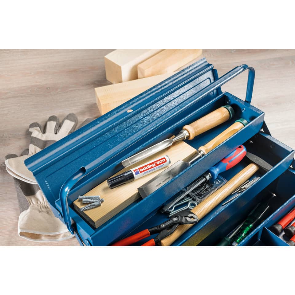Marcatore permanente edding 500 punta scalpello 2-7 mm blu 4-500003