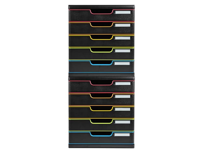 Cassettiera Exacompta MODULO Classic A4 Black Office 5 cassetti 28,8x35x32 cm nero/arlecchino - 301914D