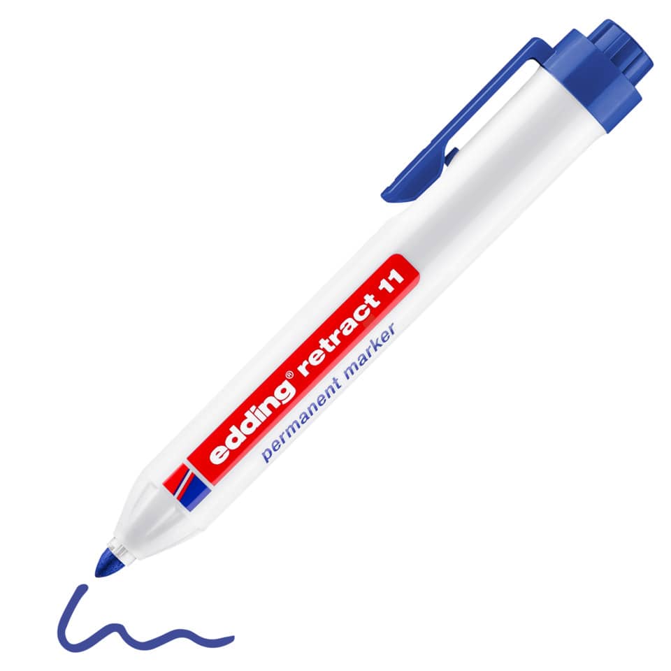 Marcatore permanente edding Retract 11 punta conica 1,5-3 mm blu 4-11003