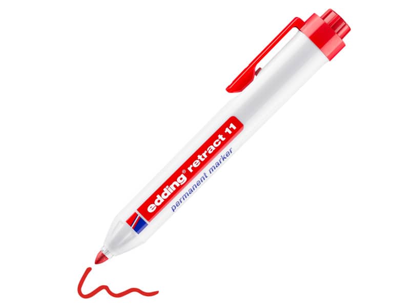 Marcatore permanente edding Retract 11 punta conica 1,5-3 mm rosso 4-11002