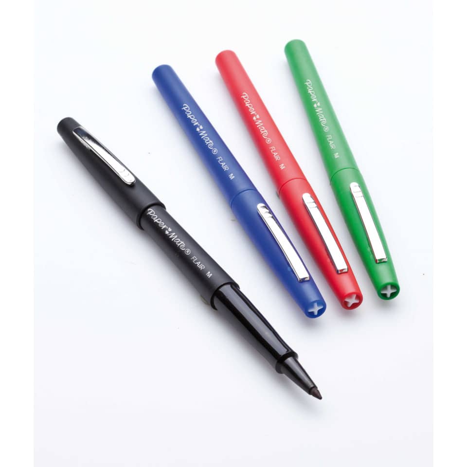 Penna punta fibra Flair/Nylon Paper Mate Flair/Nylon M 1,1 mm assortiti (nero, blu, rosso, verde)  set da 4 - S0917670