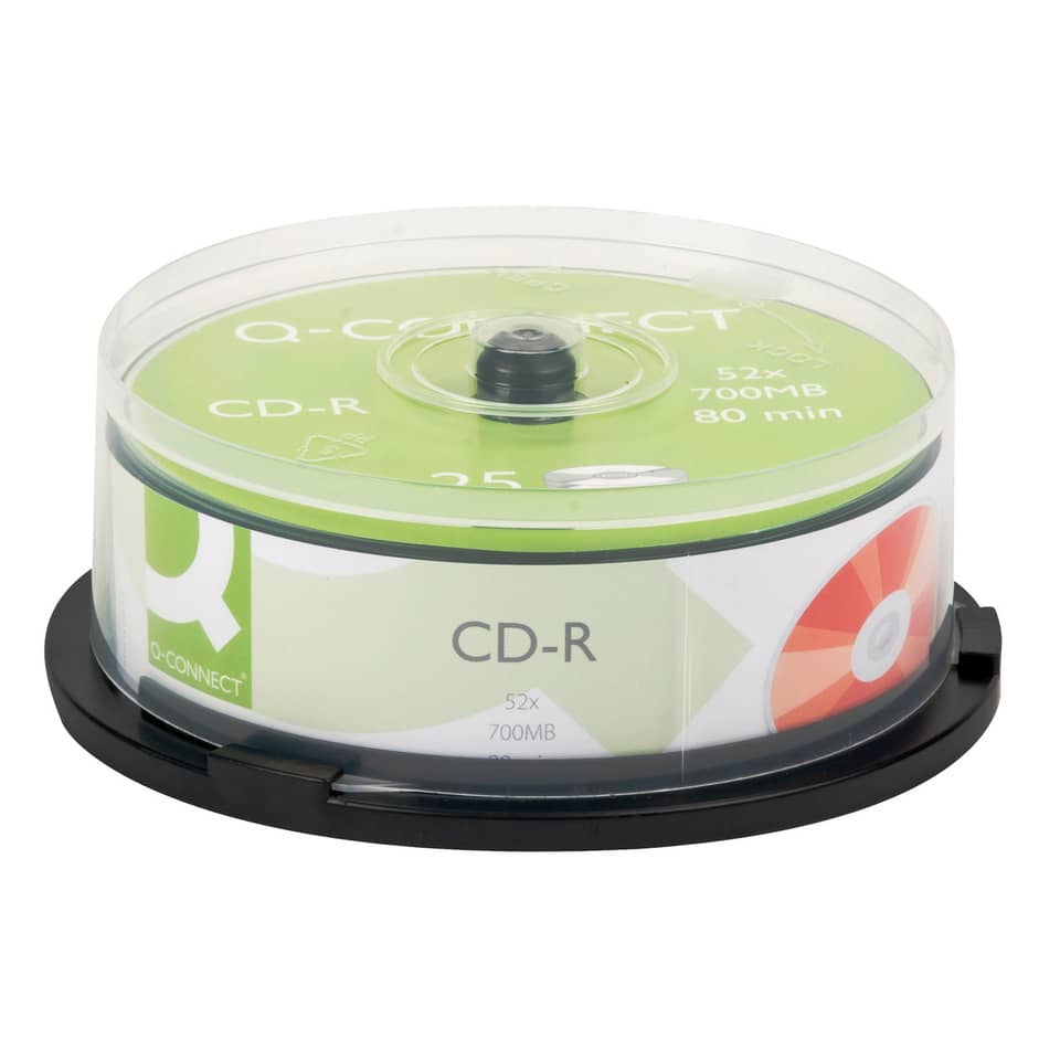 CD-R Q-Connect Cake 25 700 MB 80 min 52x  conf. da 25 pezzi - KF00420