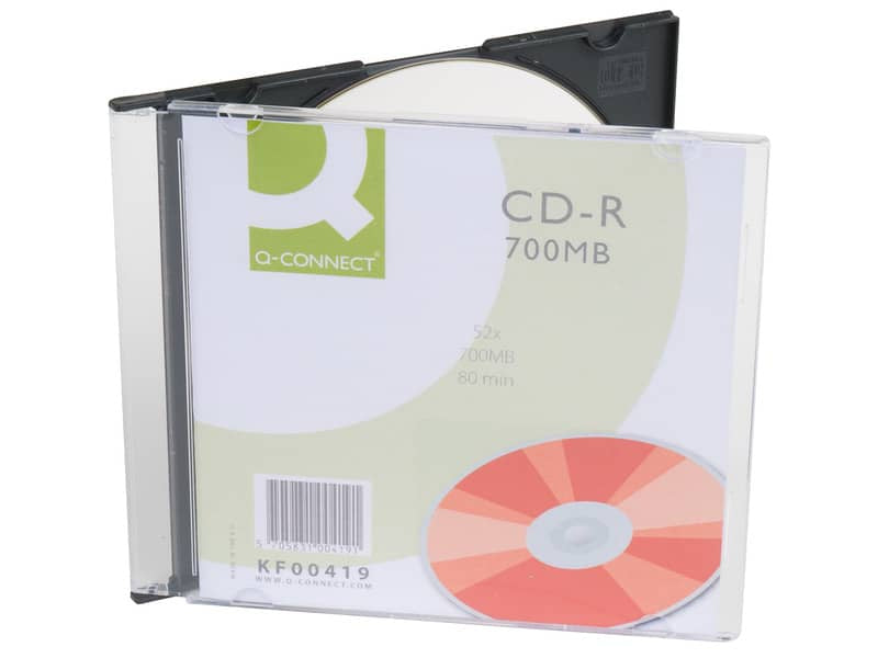 CD-R Q-Connect Slimline Jewel Case 700 MB 80 min 52X conf. da 10 pezzi - KF00419