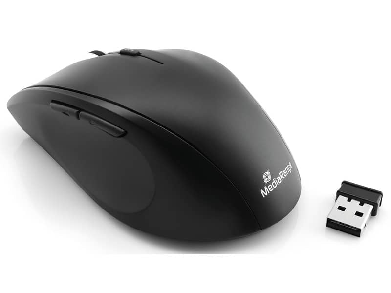 Mouse ottico Media Range 5 pulsanti, serie highline, wireless 1600 dpi nero MROS208
