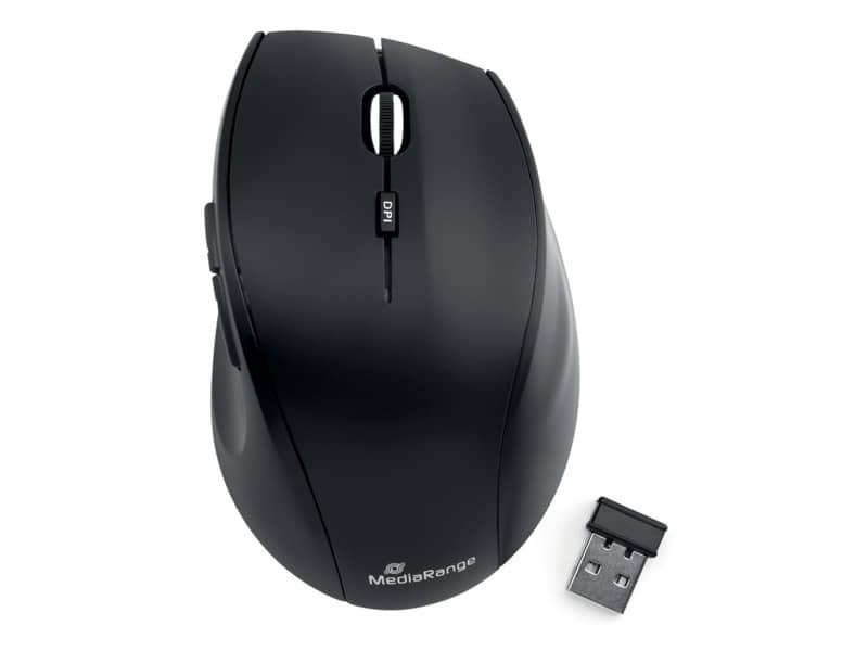 Mouse ottico Media Range 5 pulsanti, serie highline, wireless 1600 dpi nero MROS208