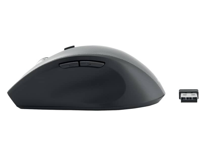 Mouse ottico Media Range 5 pulsanti, serie highline, wireless 1600 dpi carbonio/nero - MROS207