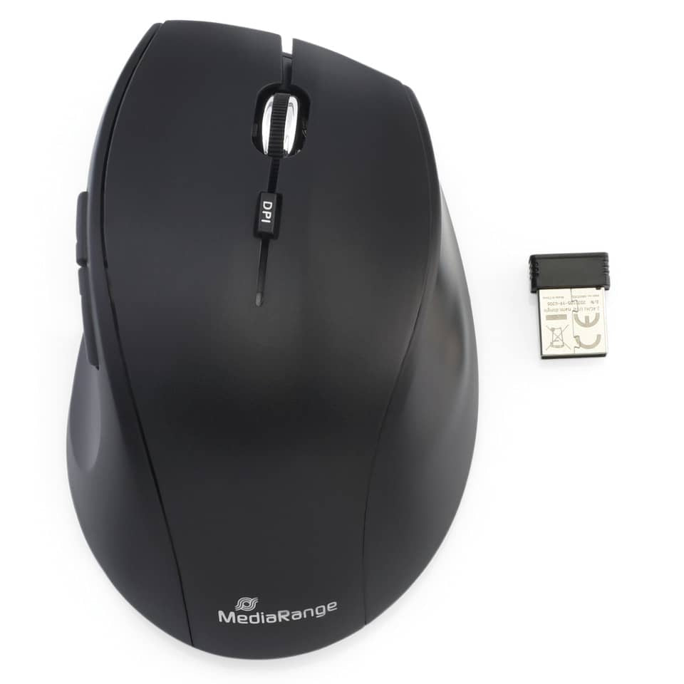 Set tastiera e mouse wireless Media Range serie highline QWERTZ, nero/argento - MROS105