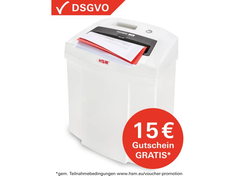 Distruggidocumenti uso moderato HSM SECURIO C14 - P-4 - 20 L - taglio a frammenti 4x25 mm - bianco - 2253111