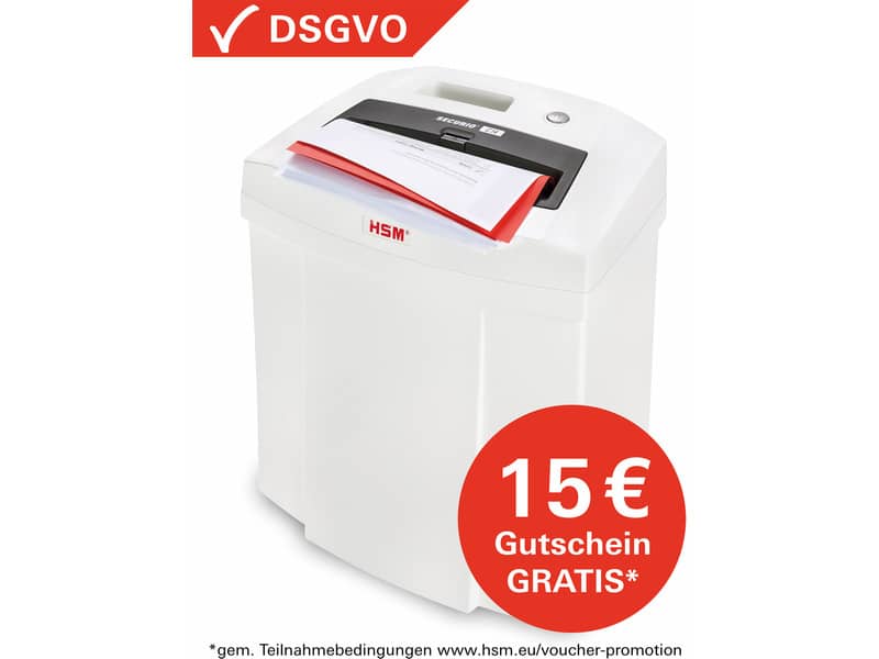 Distruggidocumenti uso moderato HSM SECURIO C14 - P-4 - 20 L - taglio a frammenti 4x25 mm - bianco - 2253111