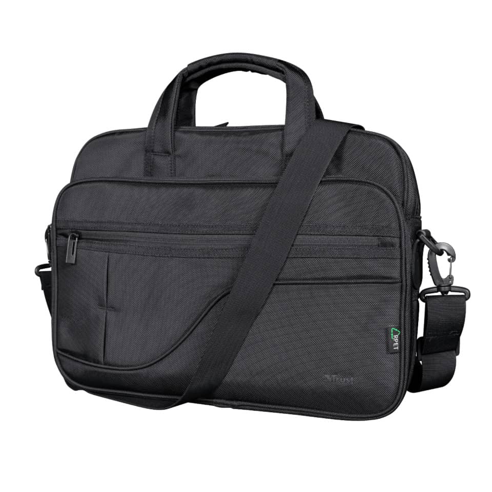 Borsa per computer Trust Sydney fino a 16" in tessuto 4 scomparti - ECO - nero - 24282