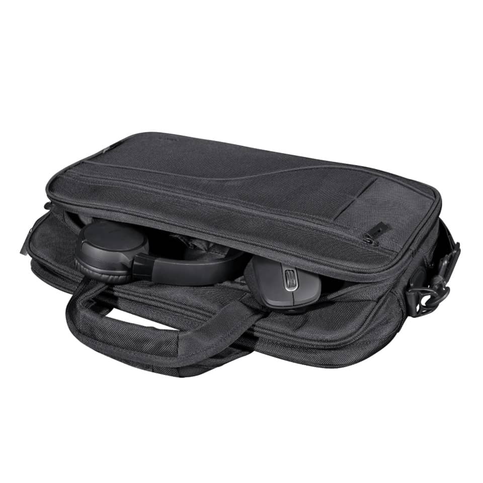 Borsa per computer Trust Sydney fino a 16" in tessuto 4 scomparti - ECO - nero - 24282