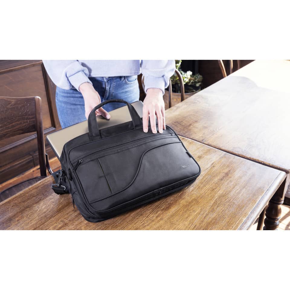 Borsa per computer Trust Sydney fino a 16" in tessuto 4 scomparti - ECO - nero - 24282