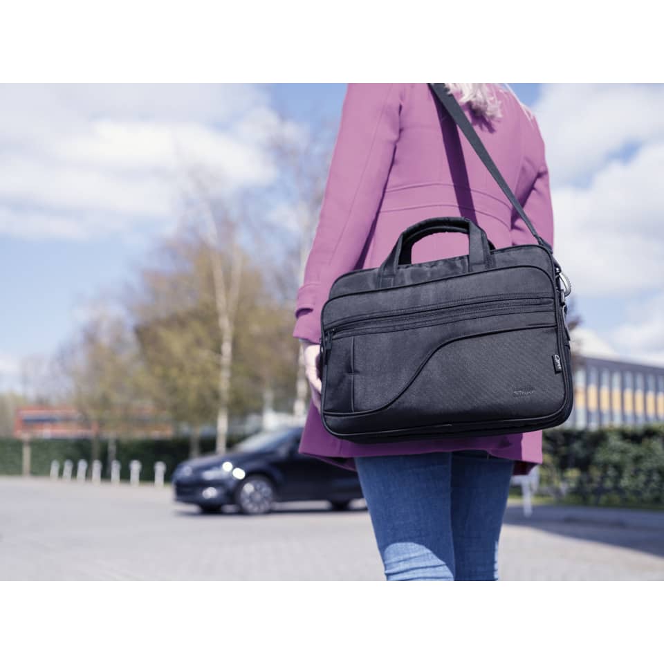 Borsa per computer Trust Sydney fino a 16" in tessuto 4 scomparti - ECO - nero - 24282