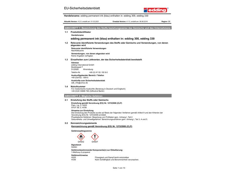 Marcatore permanente edding 300 punta conica 1,5-3 mm blu 4-300003