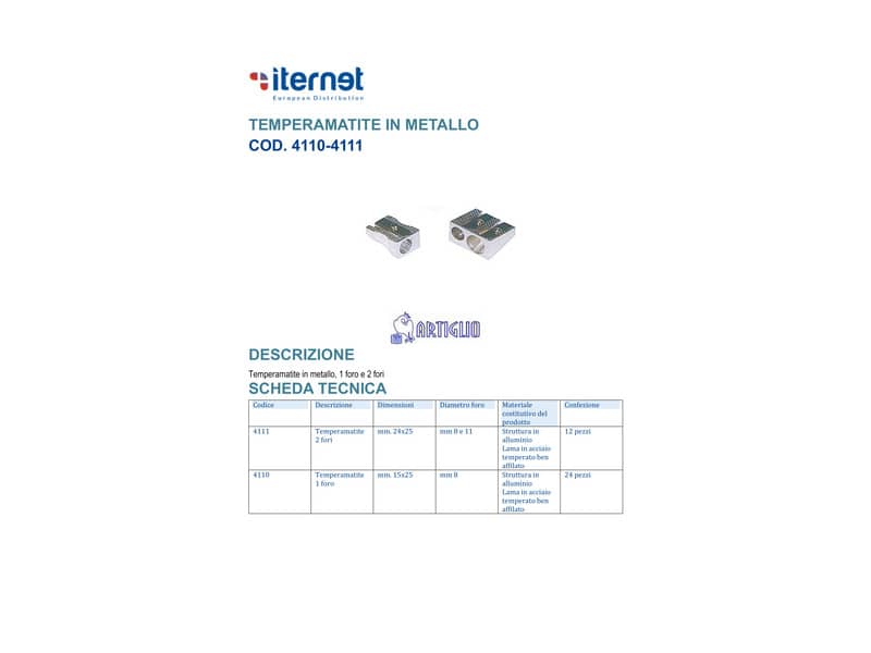 Temperamatite in metallo Artiglio 2 fori 8-11 mm 4111